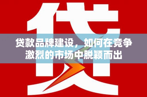 布拖贷款品牌建设，如何在竞争激烈的市场中脱颖而出