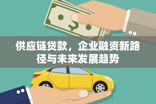 巍山供应链贷款，企业融资新路径与未来发展趋势