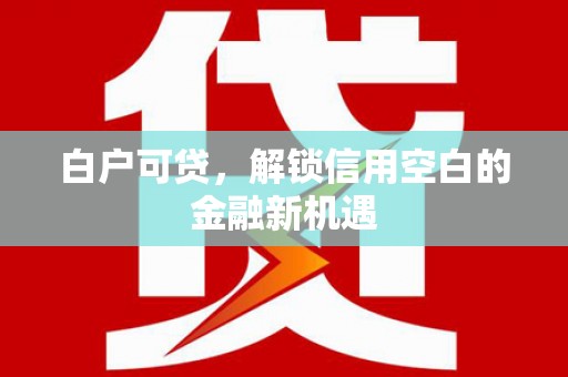 山海关白户可贷，解锁信用空白的金融新机遇