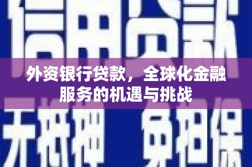 沧县外资银行贷款，全球化金融服务的机遇与挑战