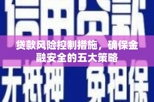 通道贷款风险控制措施，确保金融安全的五大策略
